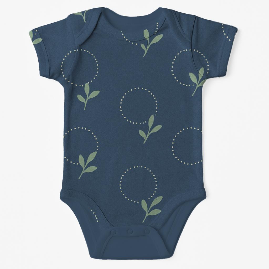 Canopy Dot Halo Sprigs organic baby bodysuits