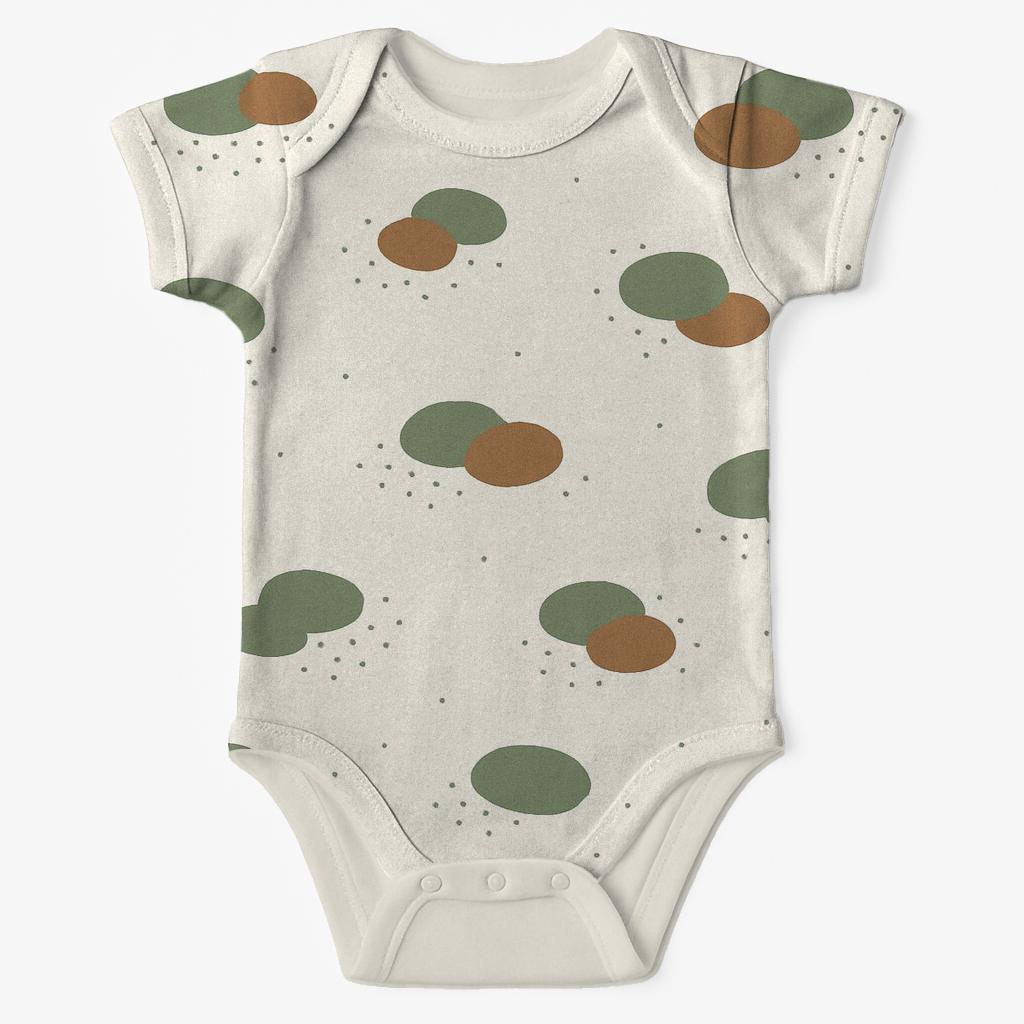 Moss Patch Dots And Ovals unique printed baby bodysuits