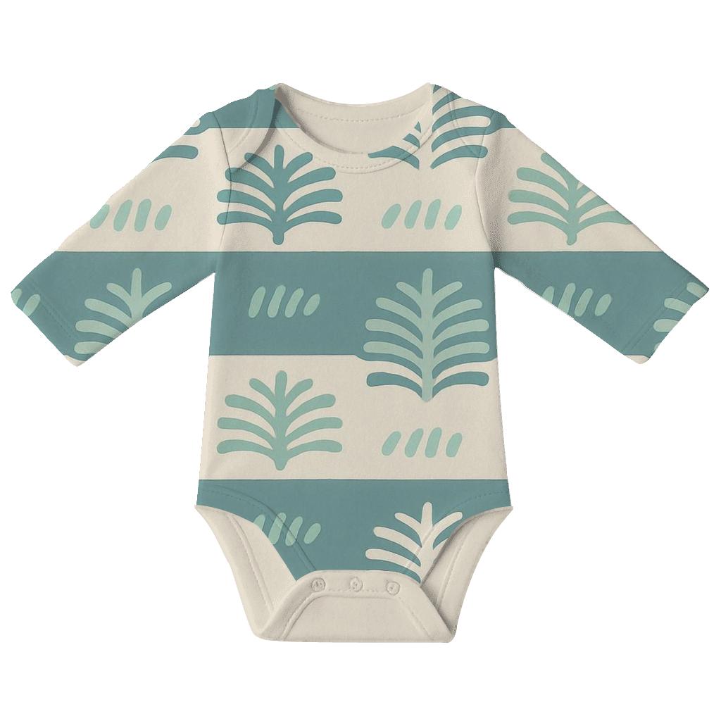 Rounded Frond Banding comfortable snap baby bodysuits