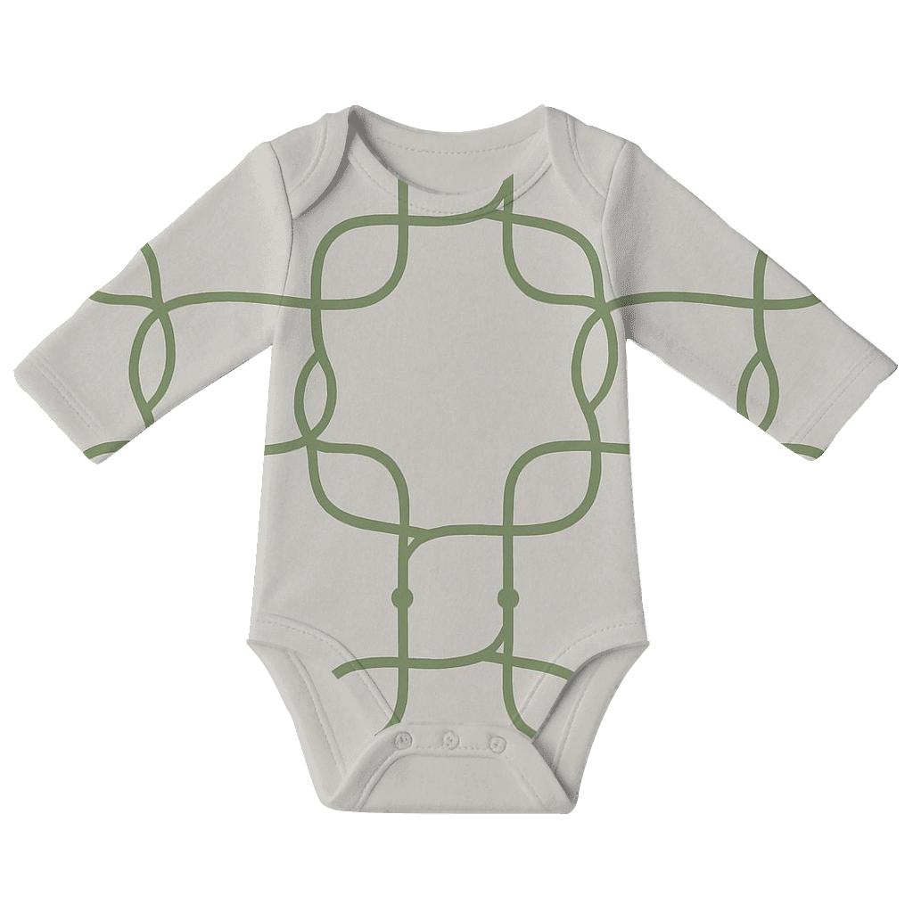 Vine Loop Lattice Offset soft cotton baby bodysuits
