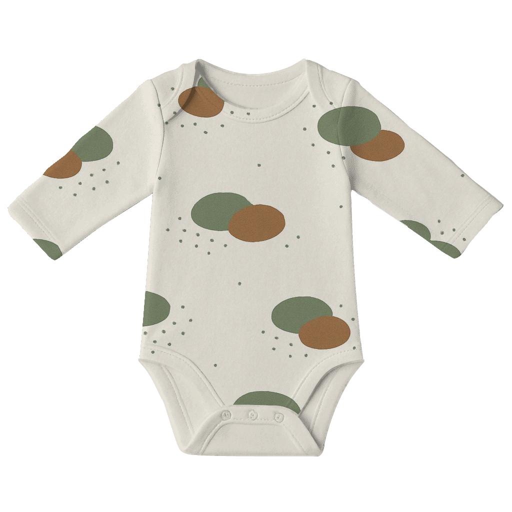 Moss Patch Dots And Ovals unique printed baby bodysuits