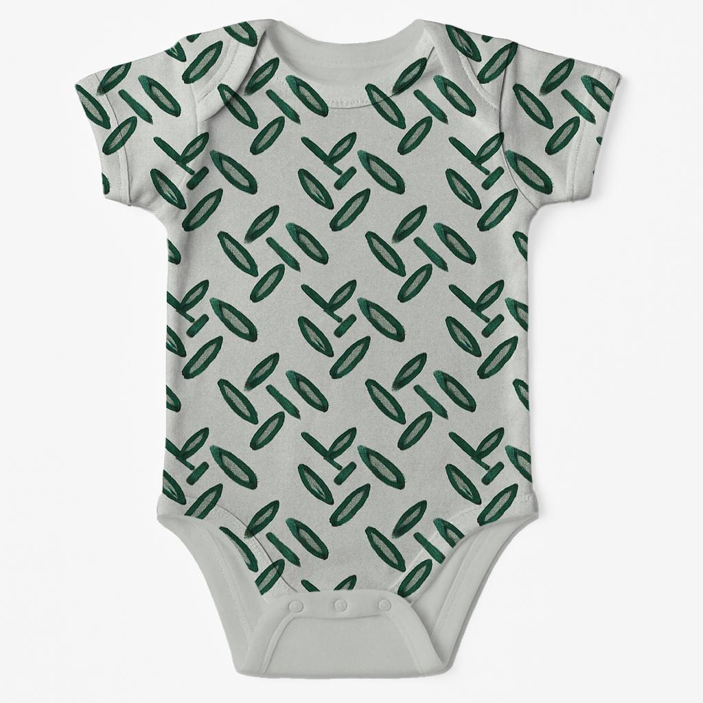Leaf Hatch Weave personalized infant bodysuits