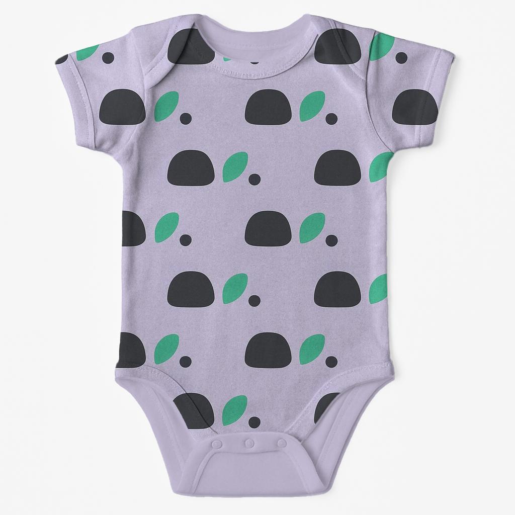 Pebble Leaf Trio Rows comfortable snap baby bodysuits