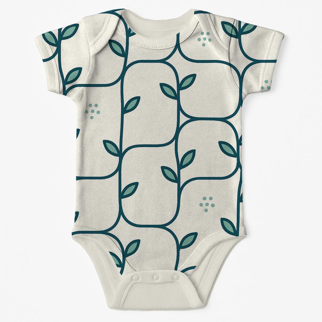 Vine Loop Offset Lattice personalized infant bodysuits