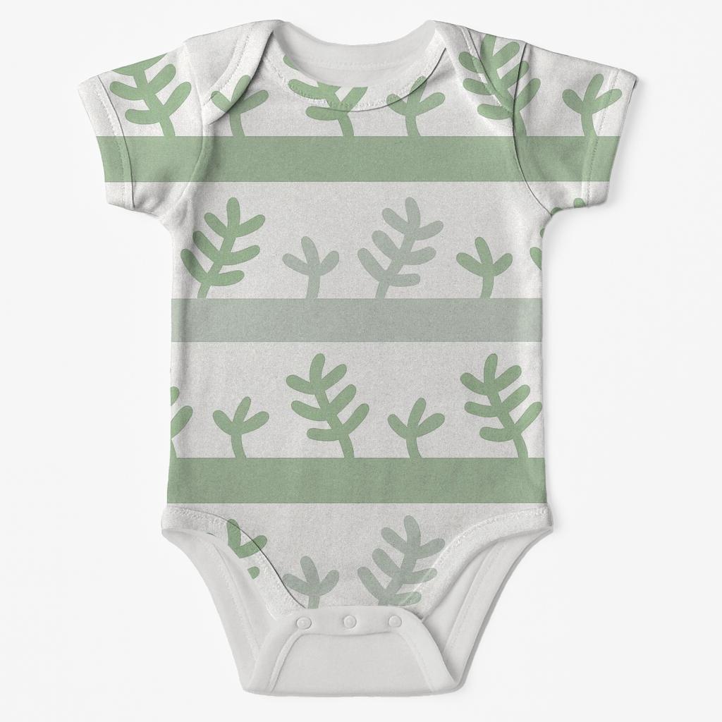 Frond Band Step Repeat personalized infant bodysuits