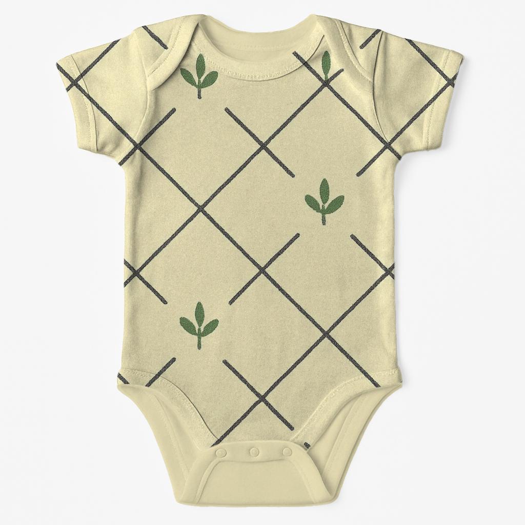 Branch Weave Micro Grid soft cotton baby bodysuits