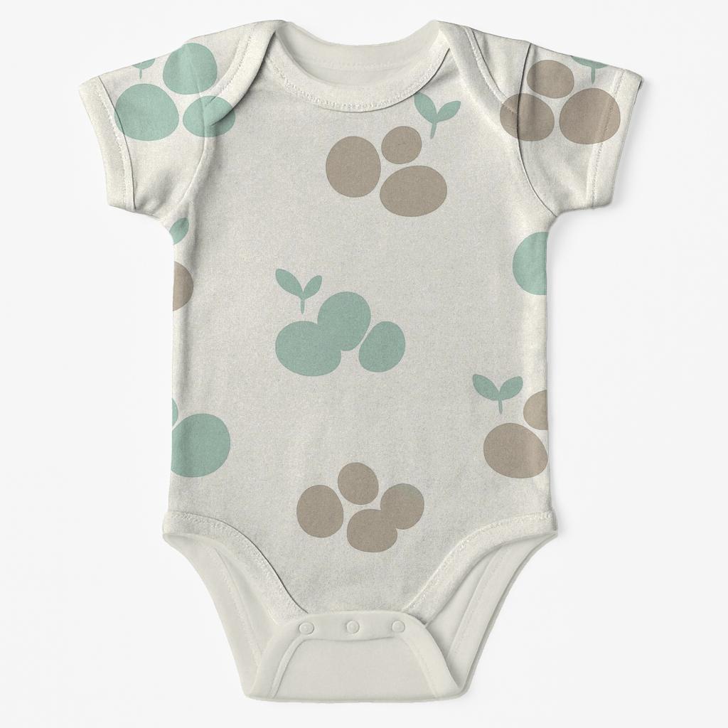 Moss Patch Pebble Grouping unique printed baby bodysuits