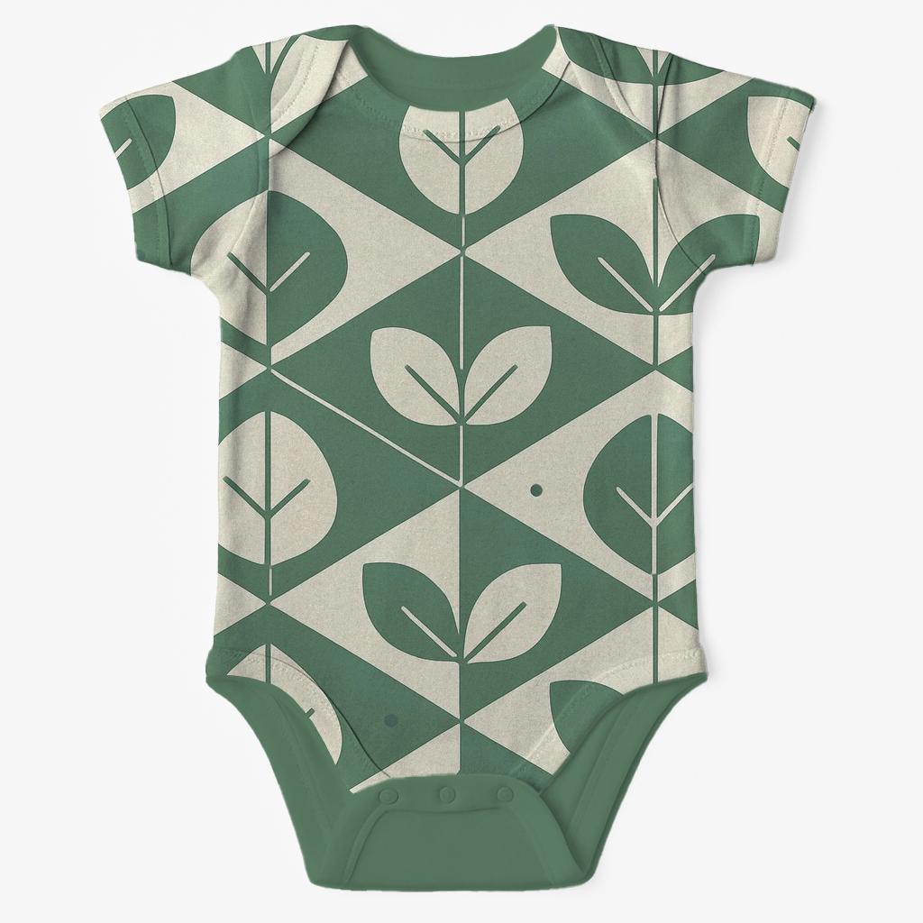 Leaf Tessellation Soft Polygons personalized infant bodysuits