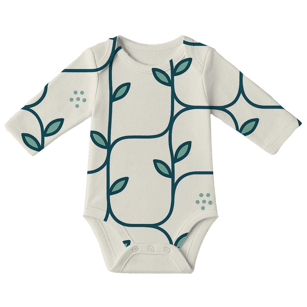 Vine Loop Offset Lattice personalized infant bodysuits