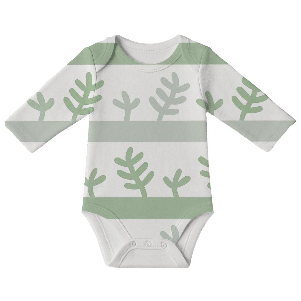 Frond Band Step Repeat soft cotton baby bodysuits