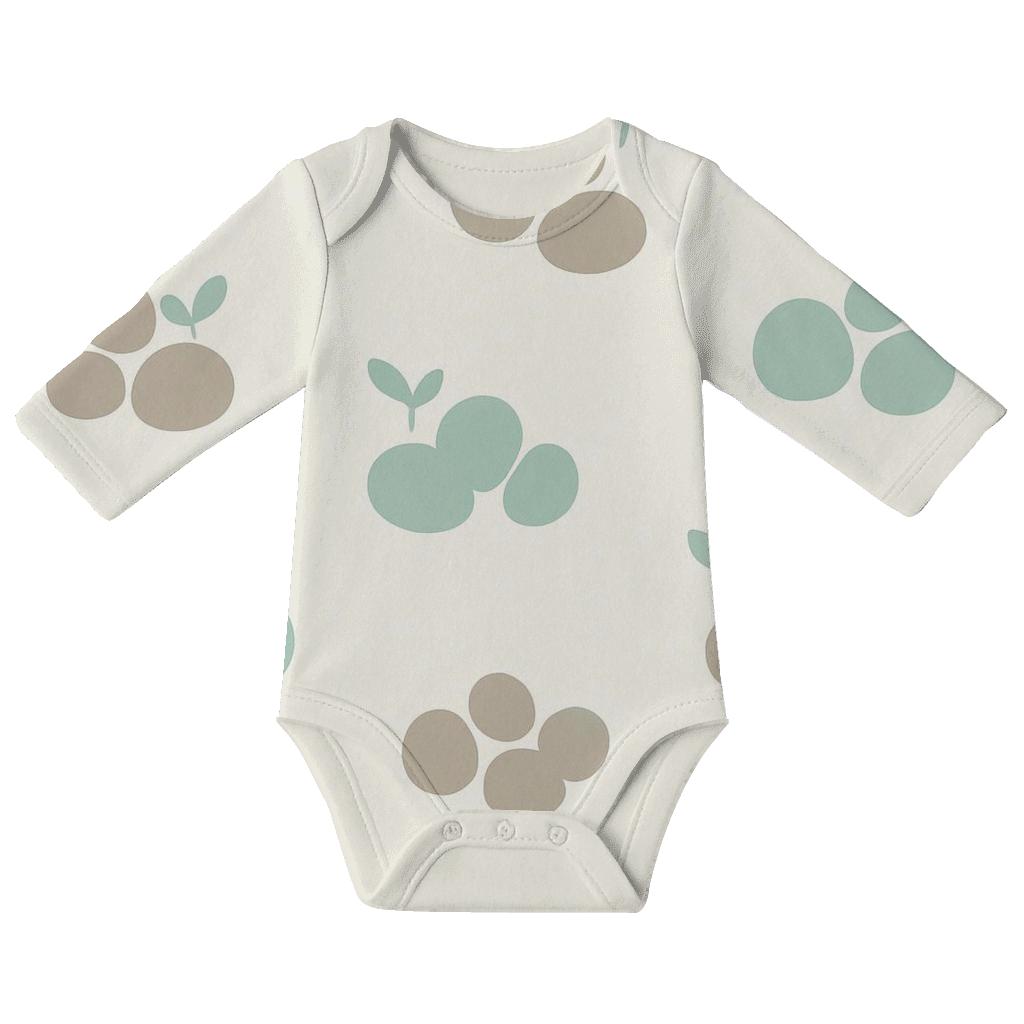 Moss Patch Pebble Grouping kimono style baby bodysuits
