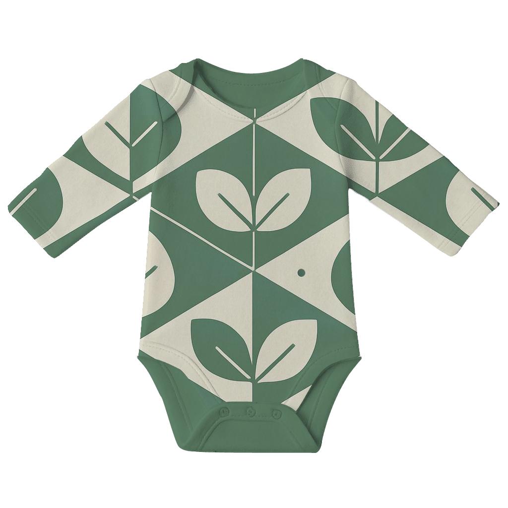 Leaf Tessellation Soft Polygons sleeveless baby bodysuits