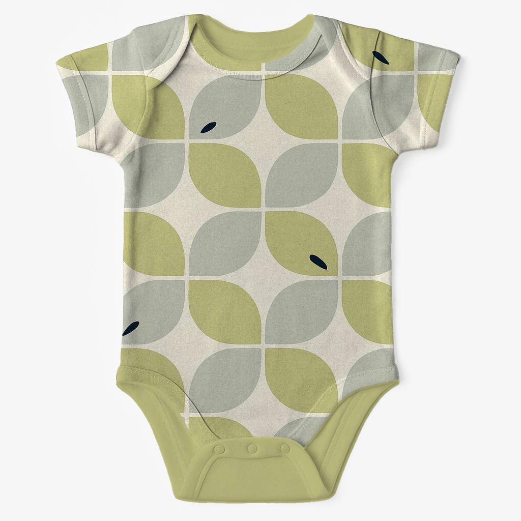 Leaf Tessellation Soft Polygons soft cotton baby bodysuits