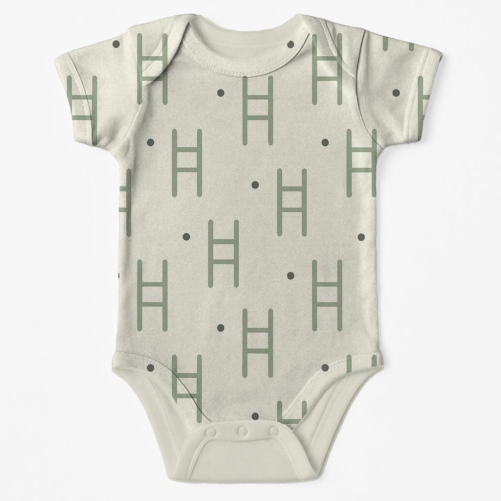 Stem Ladder Step Pattern organic baby bodysuits