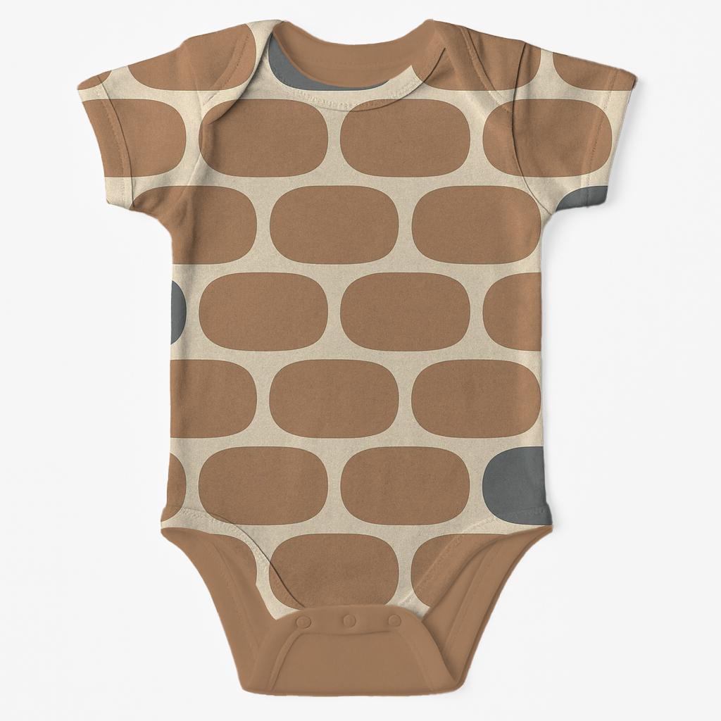 Pebble Grid Offset soft cotton baby bodysuits