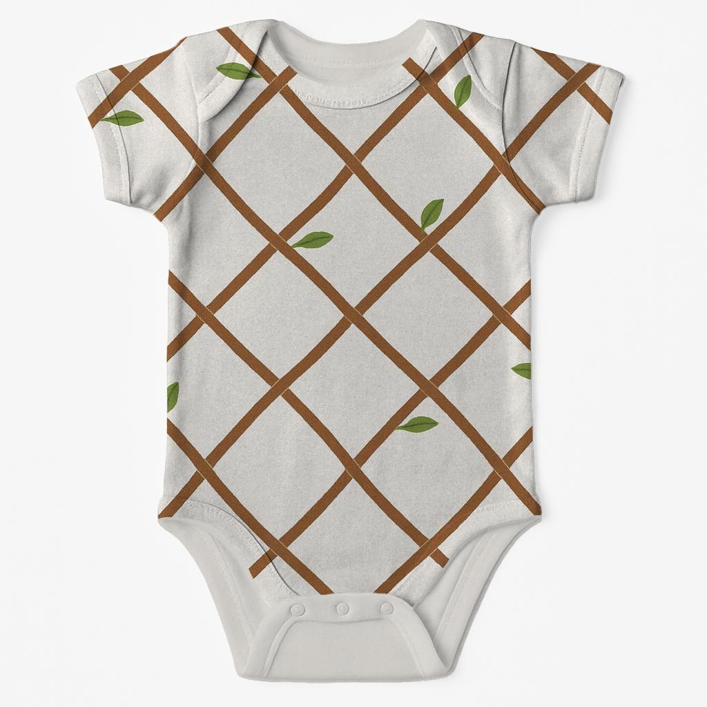 Branch Weave Minimal Interlace organic baby bodysuits