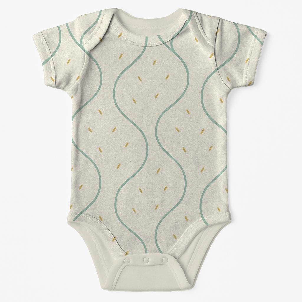 Ripple Vine S Curves Sparse custom baby bodysuits