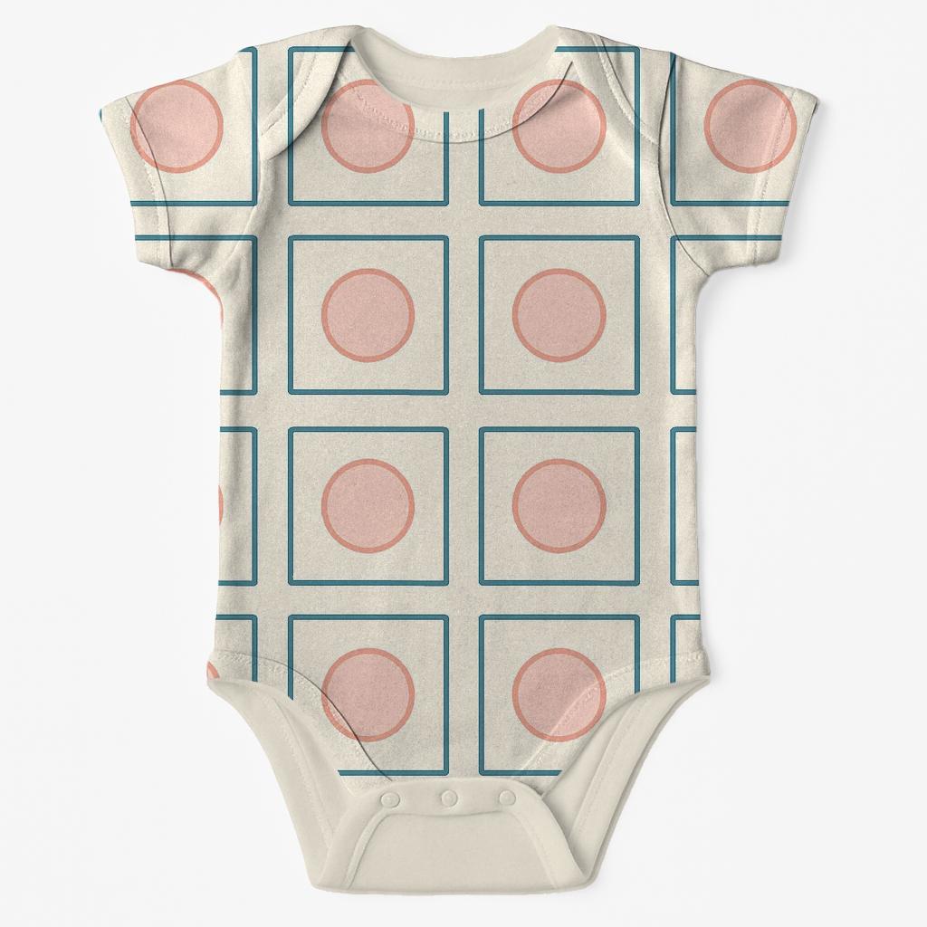 Round Window Quilt organic baby bodysuits