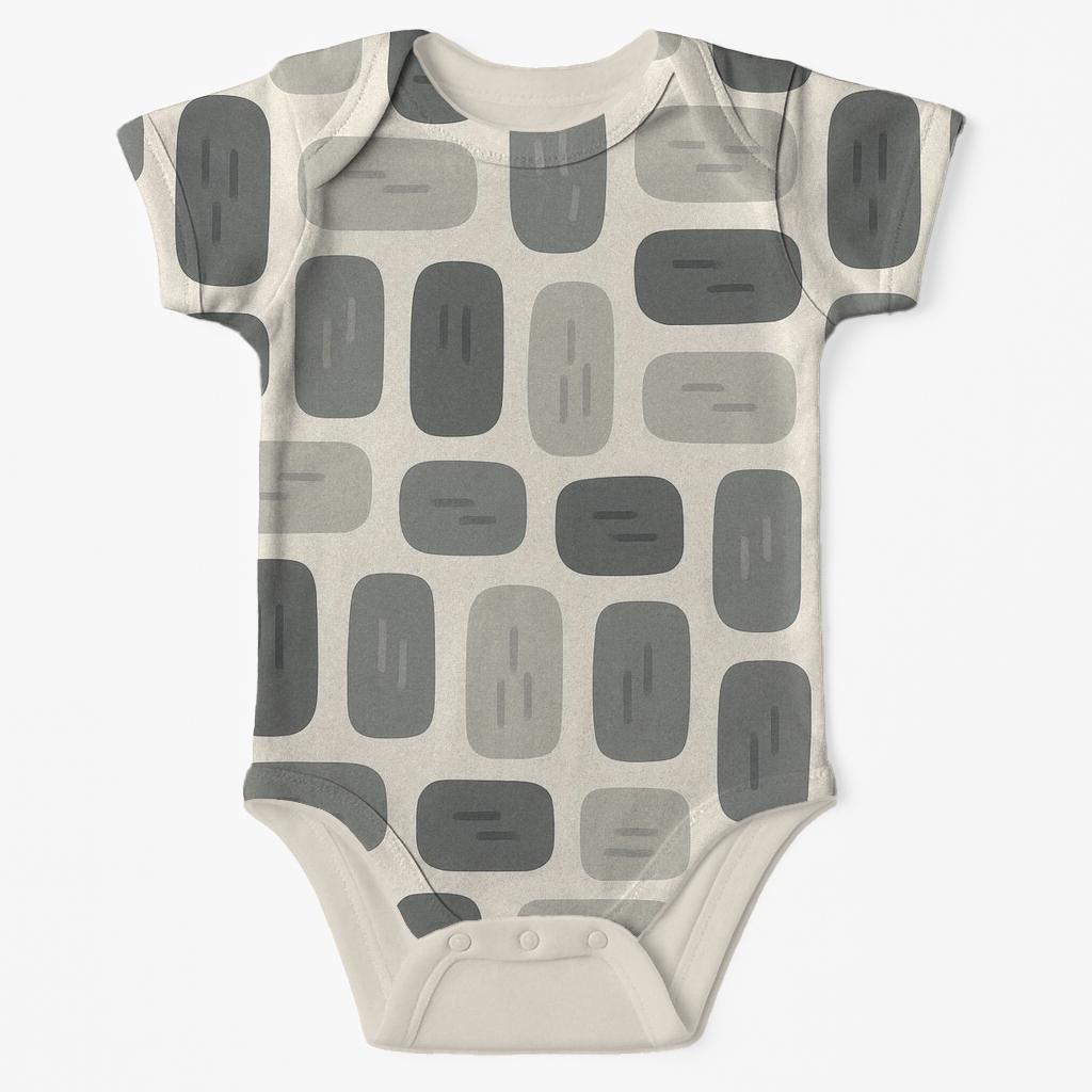 Bark Fragment Offset Tiles comfortable snap baby bodysuits