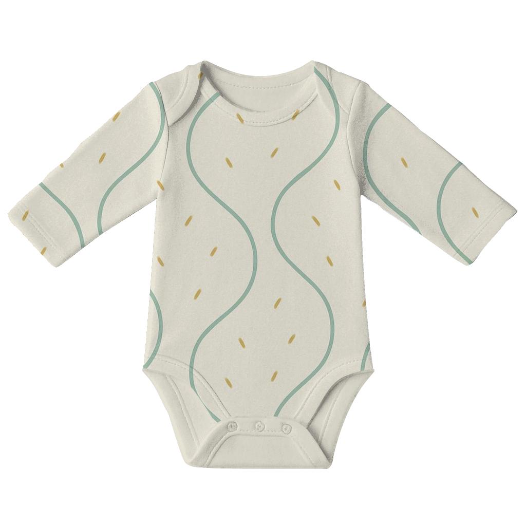 Ripple Vine S Curves Sparse organic baby bodysuits