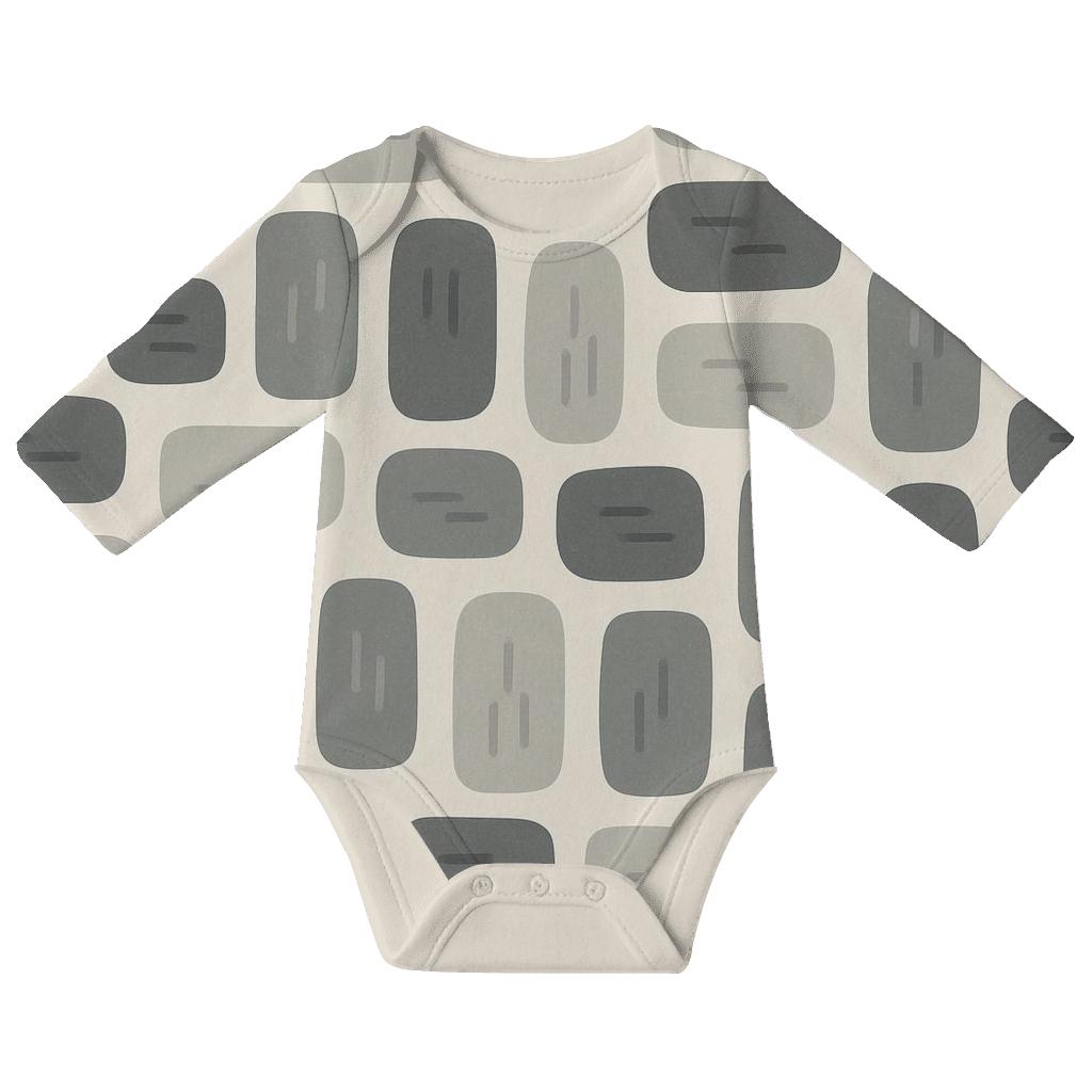 Bark Fragment Offset Tiles unique printed baby bodysuits