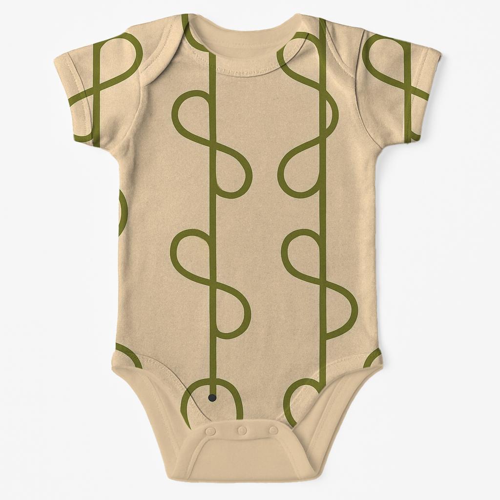 Vine Loop Ladder Grid unique printed baby bodysuits