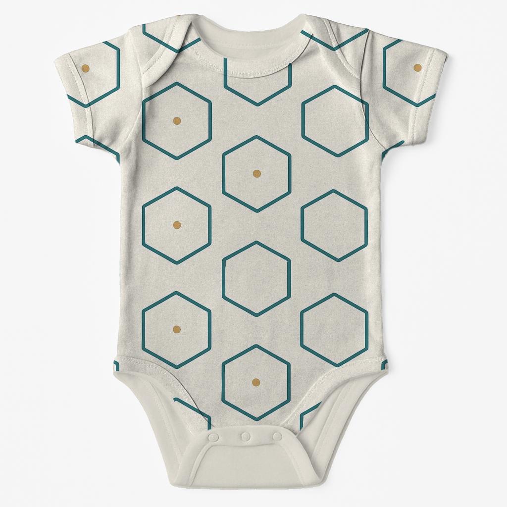 Calm Hex Frame Scatter personalized infant bodysuits