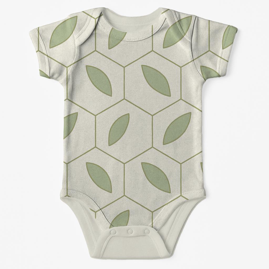 Leaf Tessellation Soft Hexes soft cotton baby bodysuits
