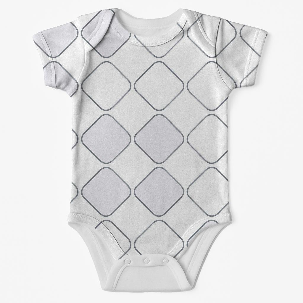 Rounded Diamond Quilt Lite personalized infant bodysuits