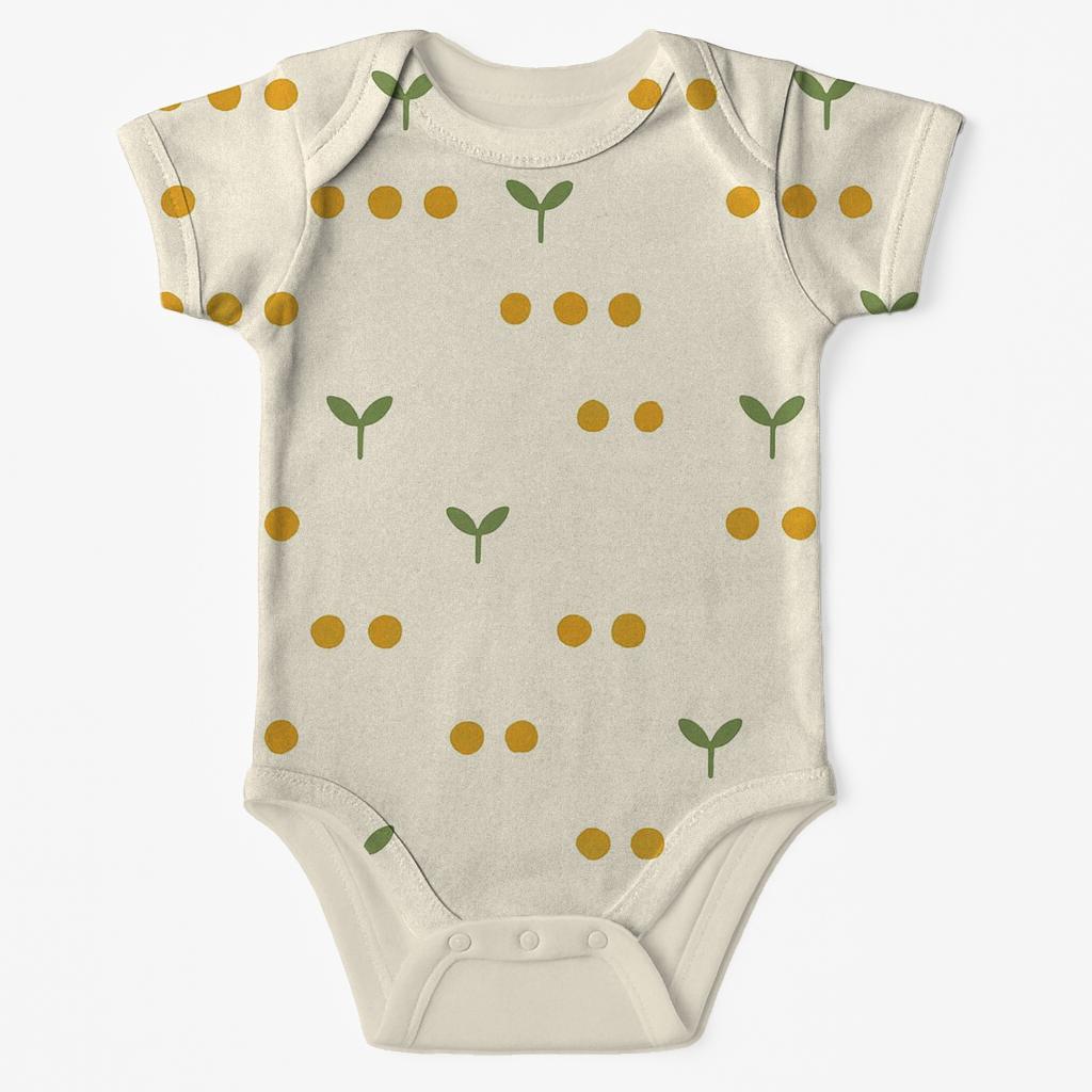 Seed Rhythm Step Rows unique printed baby bodysuits