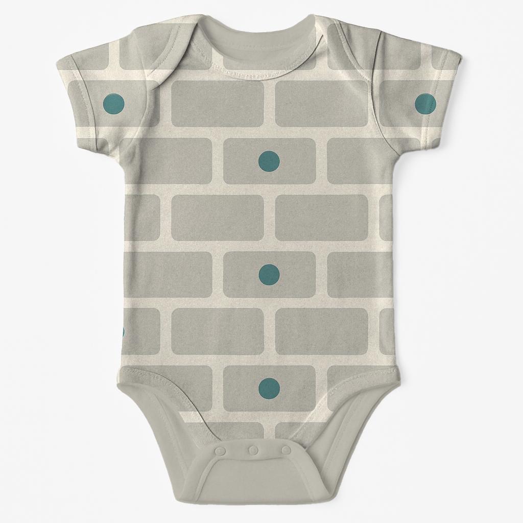 Gentle Brick Offset Dots soft cotton baby bodysuits
