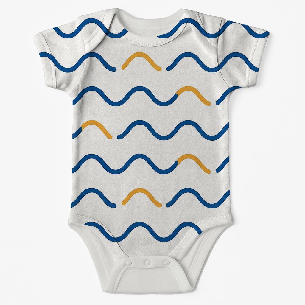 Wave Line Notation Field comfortable snap baby bodysuits