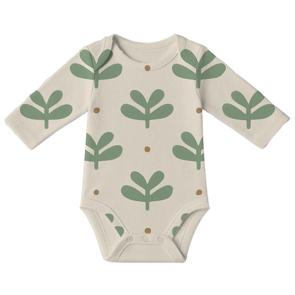 Offset Frond Band Tiles kimono style baby bodysuits