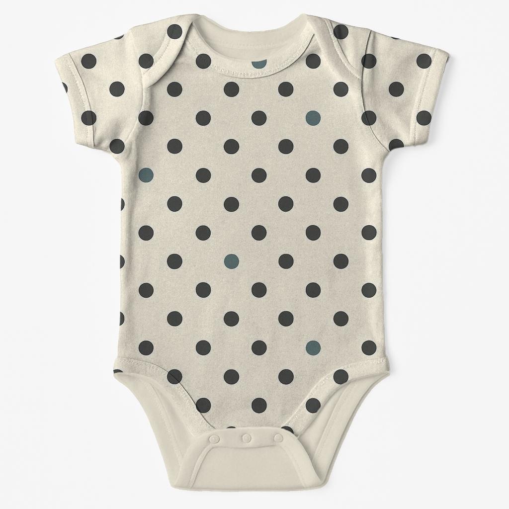 Quiet Orbit Polka Grid comfortable snap baby bodysuits