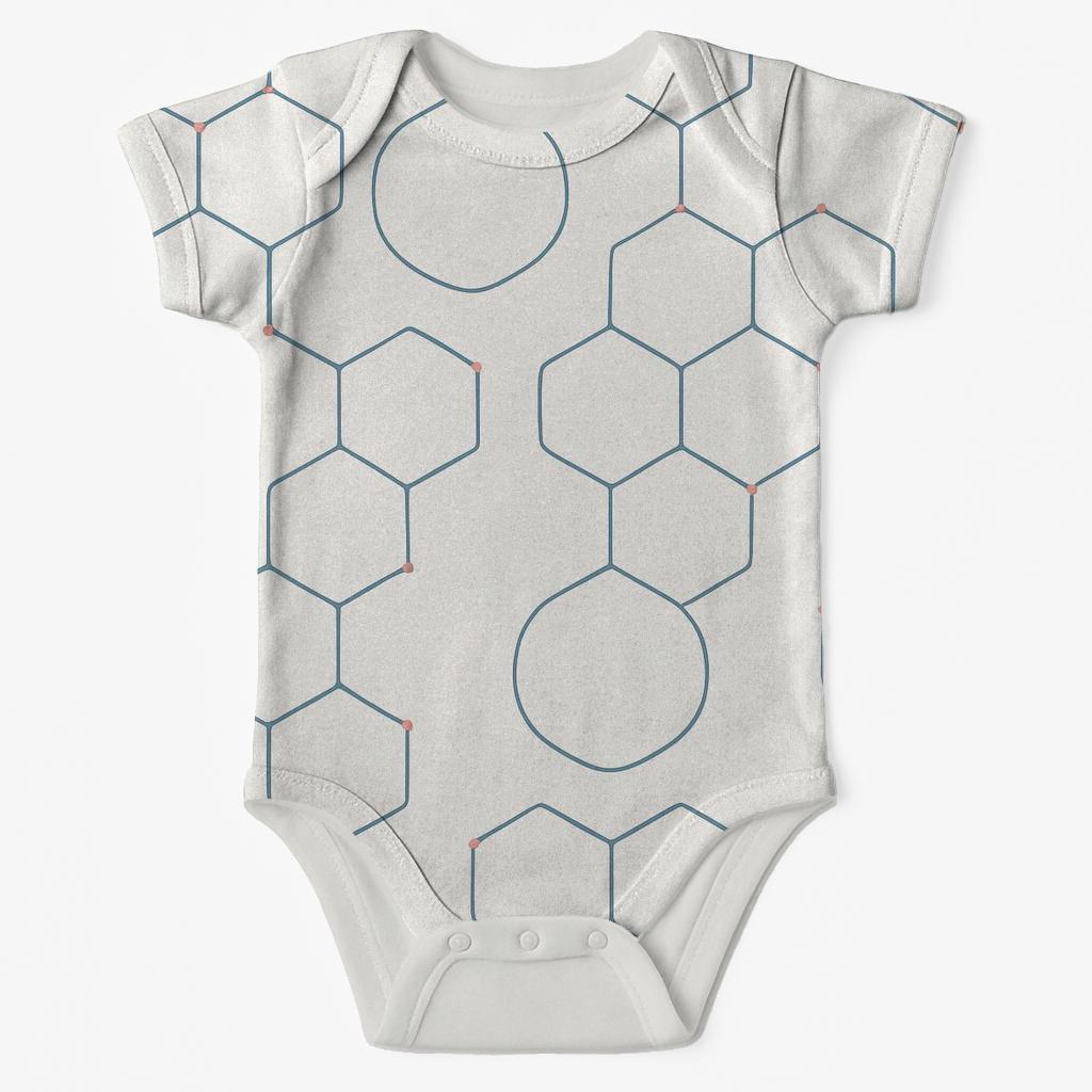 Soft Hex Ripple Tessellation sleeveless baby bodysuits