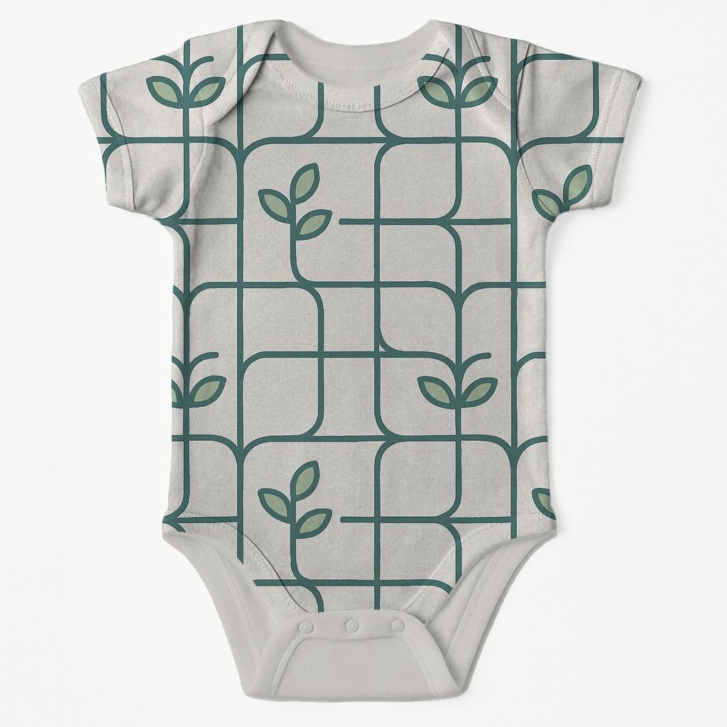 Vine Loop Ladder Grid personalized infant bodysuits