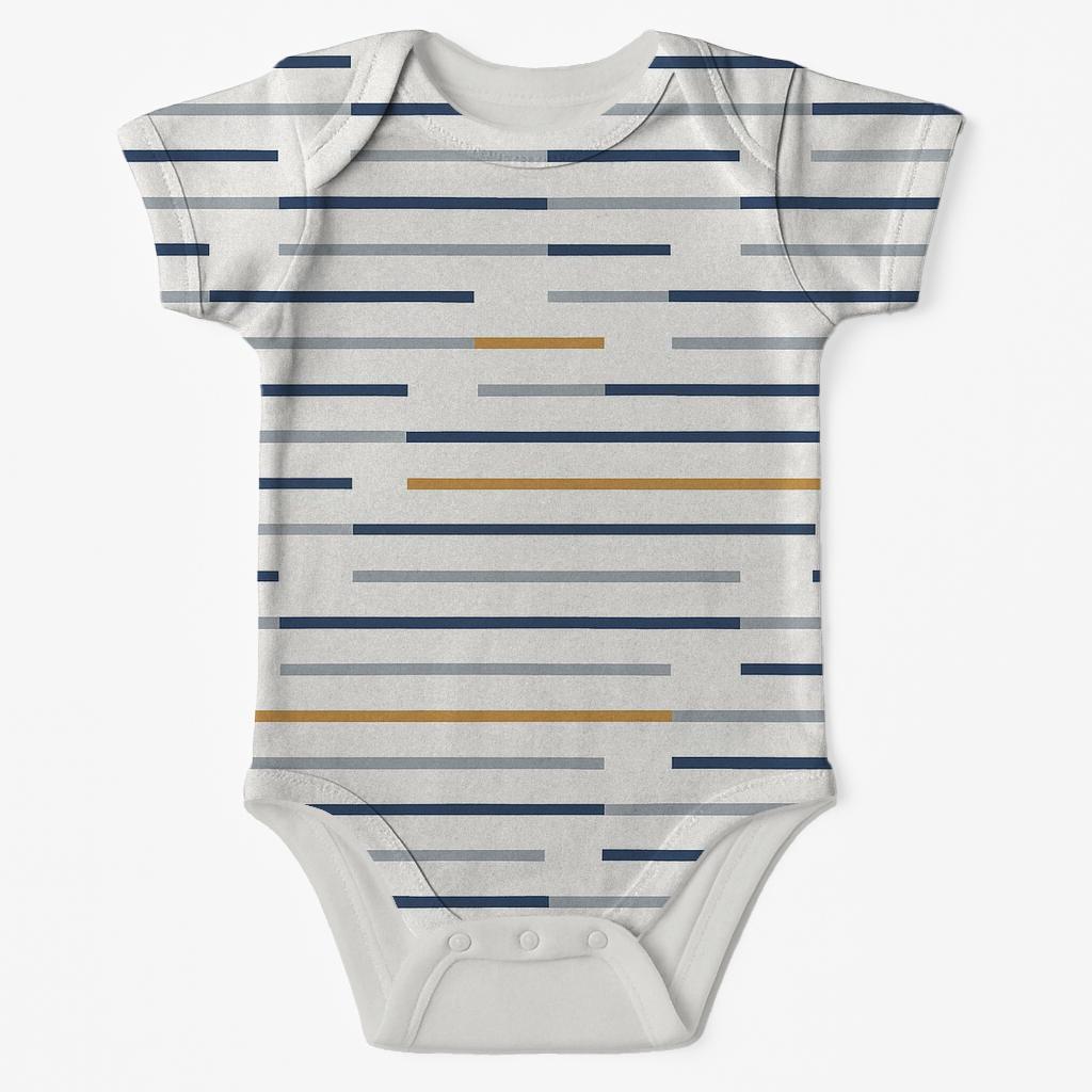 Banded Step Stripes kimono style baby bodysuits