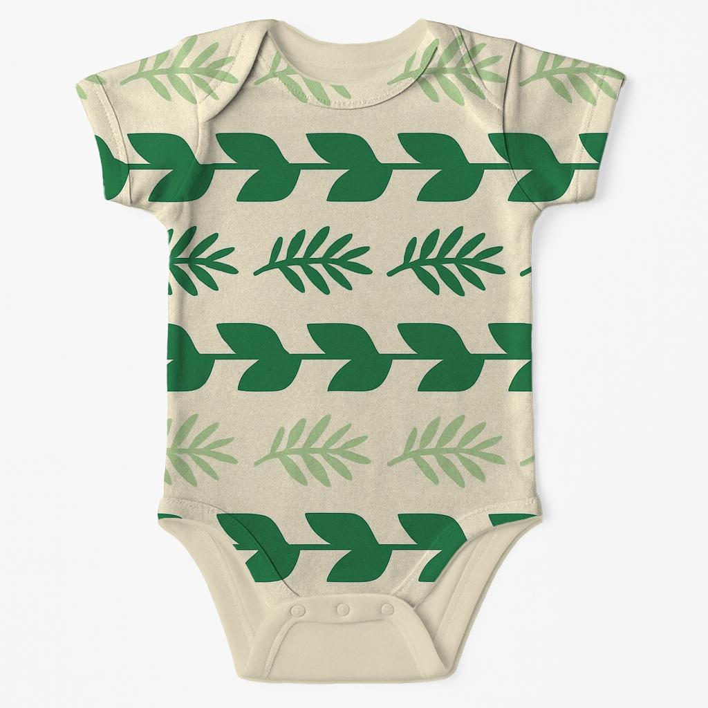 Frond Band Step Repeat kimono style baby bodysuits
