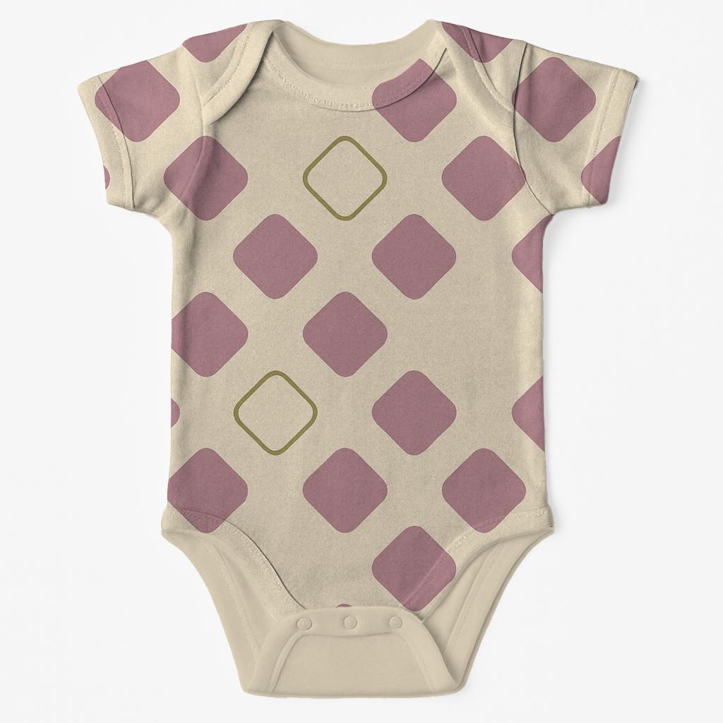 Rounded Diamond Drift sleeveless baby bodysuits