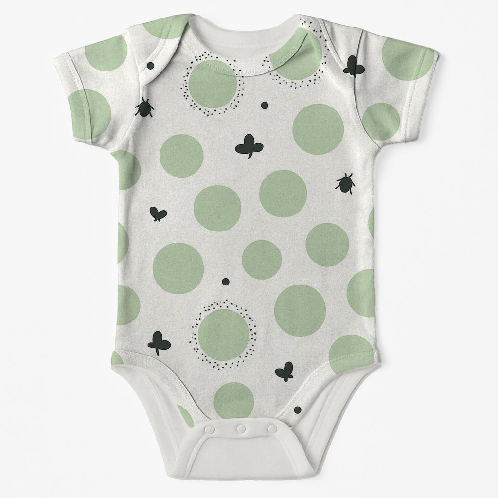 Canopy Dot Halo Scatter kimono style baby bodysuits