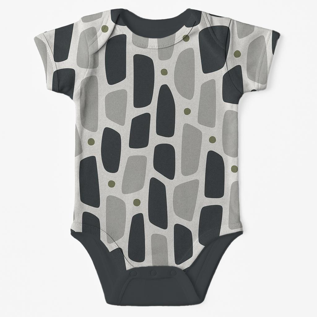 Bark Fragment Offset Pebbles custom baby bodysuits