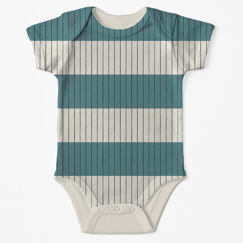 Wide Stripe Interlace sleeveless baby bodysuits