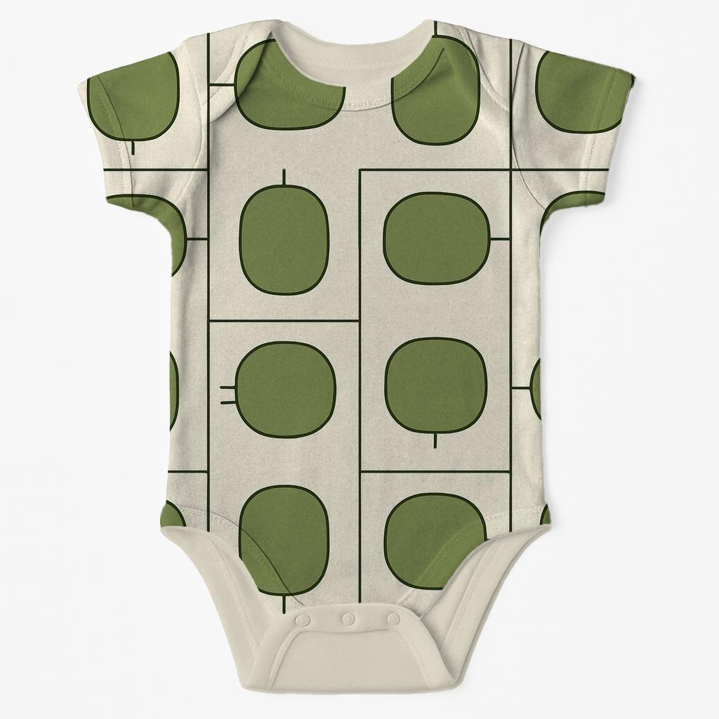 Rounded Pod Tile With Stem Notches unique printed baby bodysuits