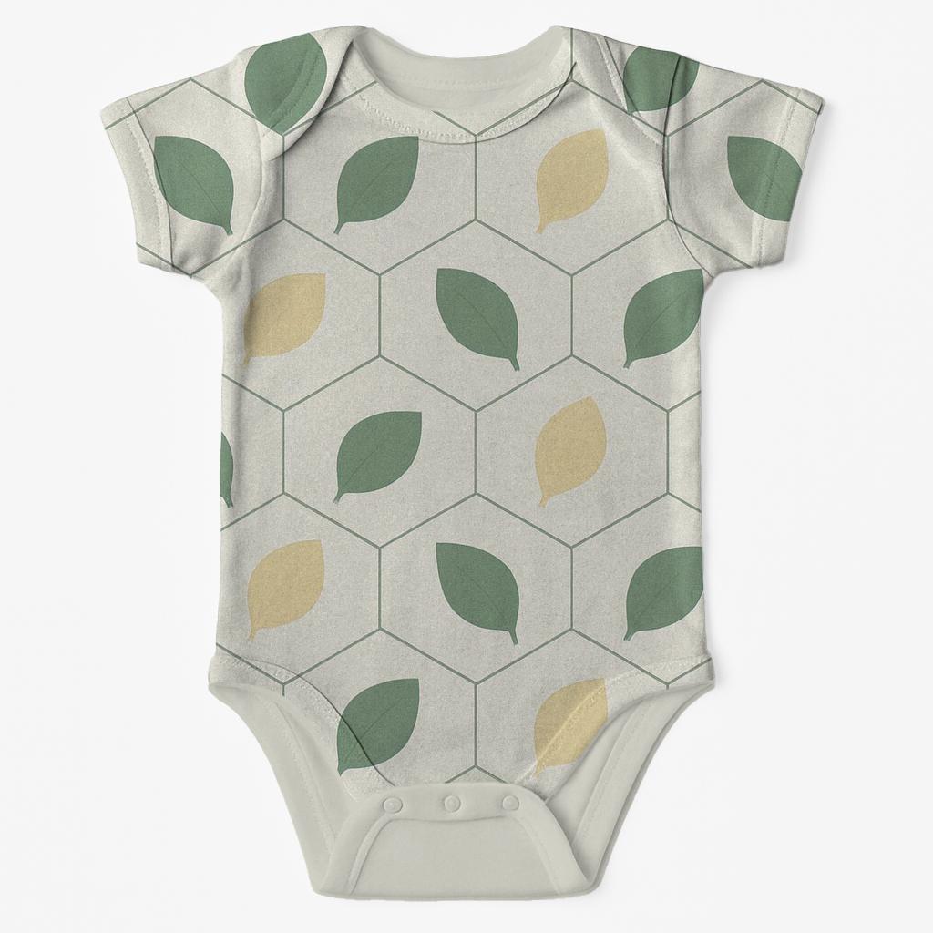 Leaf Tessellation Soft Hex Patch personalized infant bodysuits
