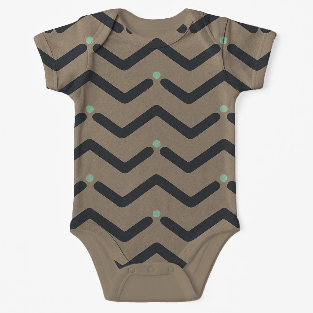 Quiet Zig Chevron Dots custom baby bodysuits