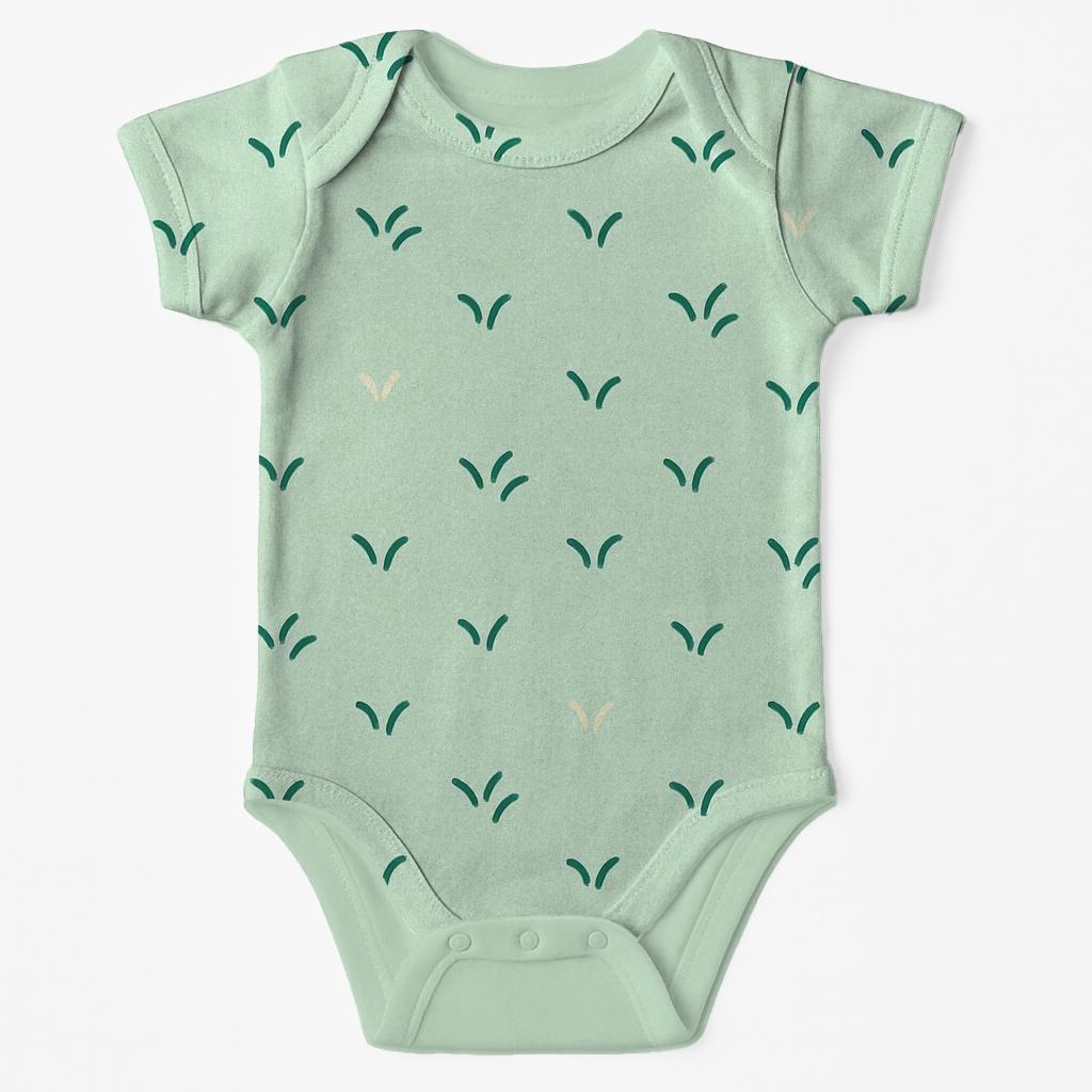 Mini Frond Field With Negative Gaps kimono style baby bodysuits