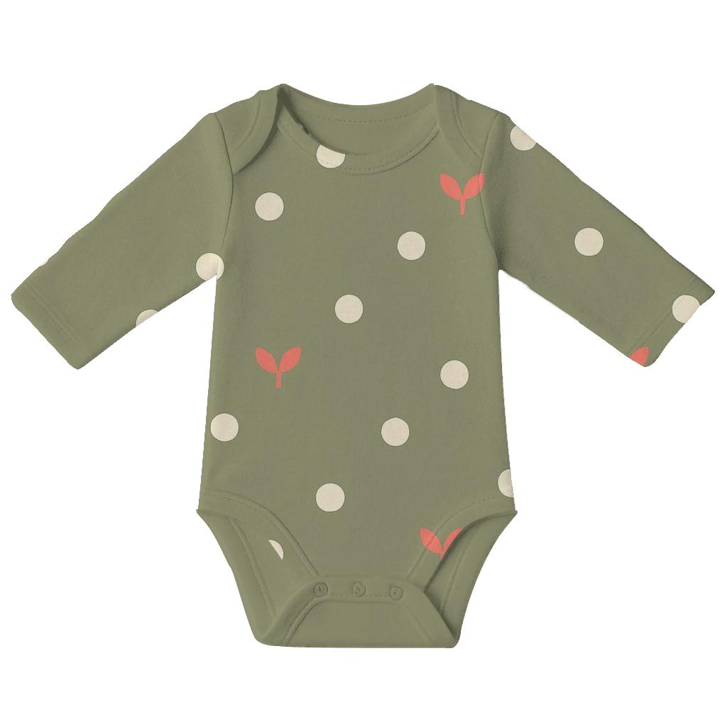 Seed Dot Drift With Leaf Tabs personalized infant bodysuits
