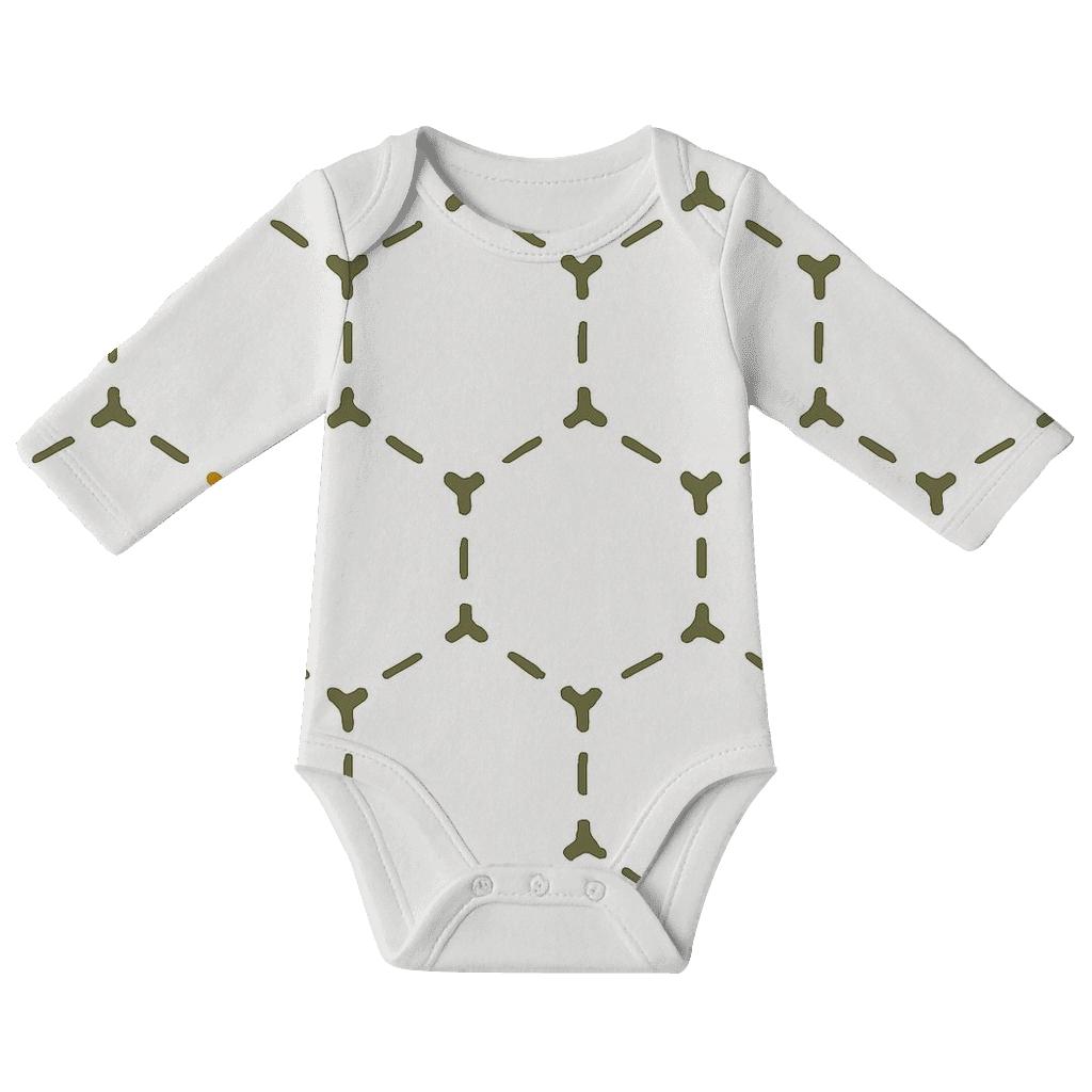 Soft Hex Corner Sprigs baby bodysuits for newborns