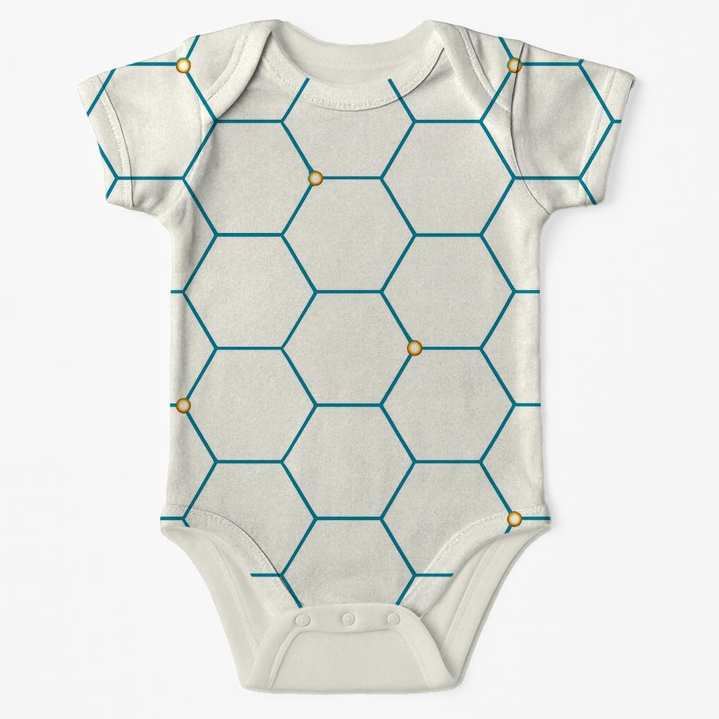 Airy Hex Ring Scatter comfortable snap baby bodysuits