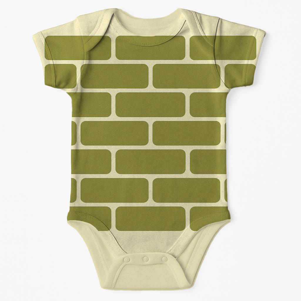 Rounded Brick Offset Blocks kimono style baby bodysuits